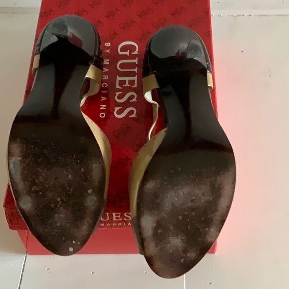 Nearly New Tri-Colored Peep Toe Heels - Picture 7 of 7